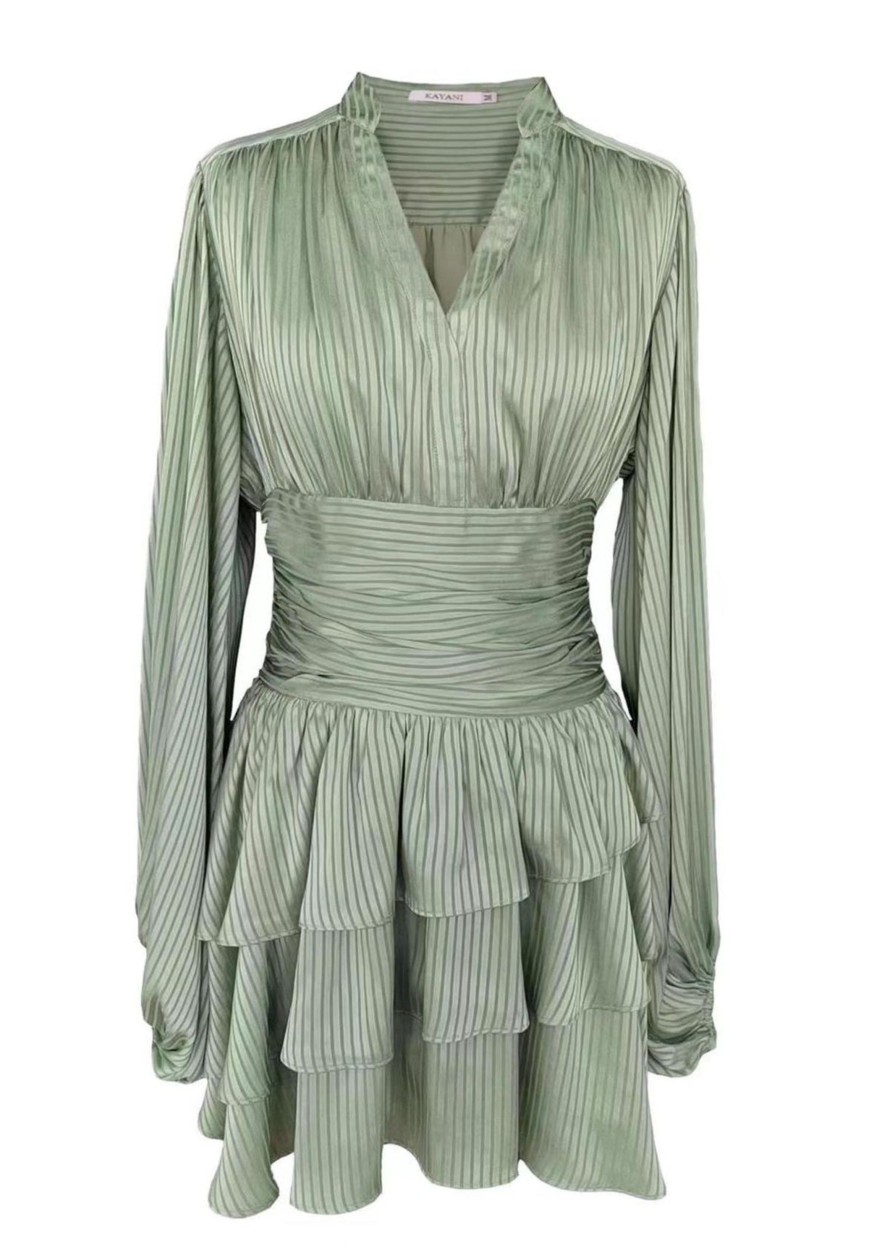 Klaer Kayani | Nadine Belted Ruffle Dress