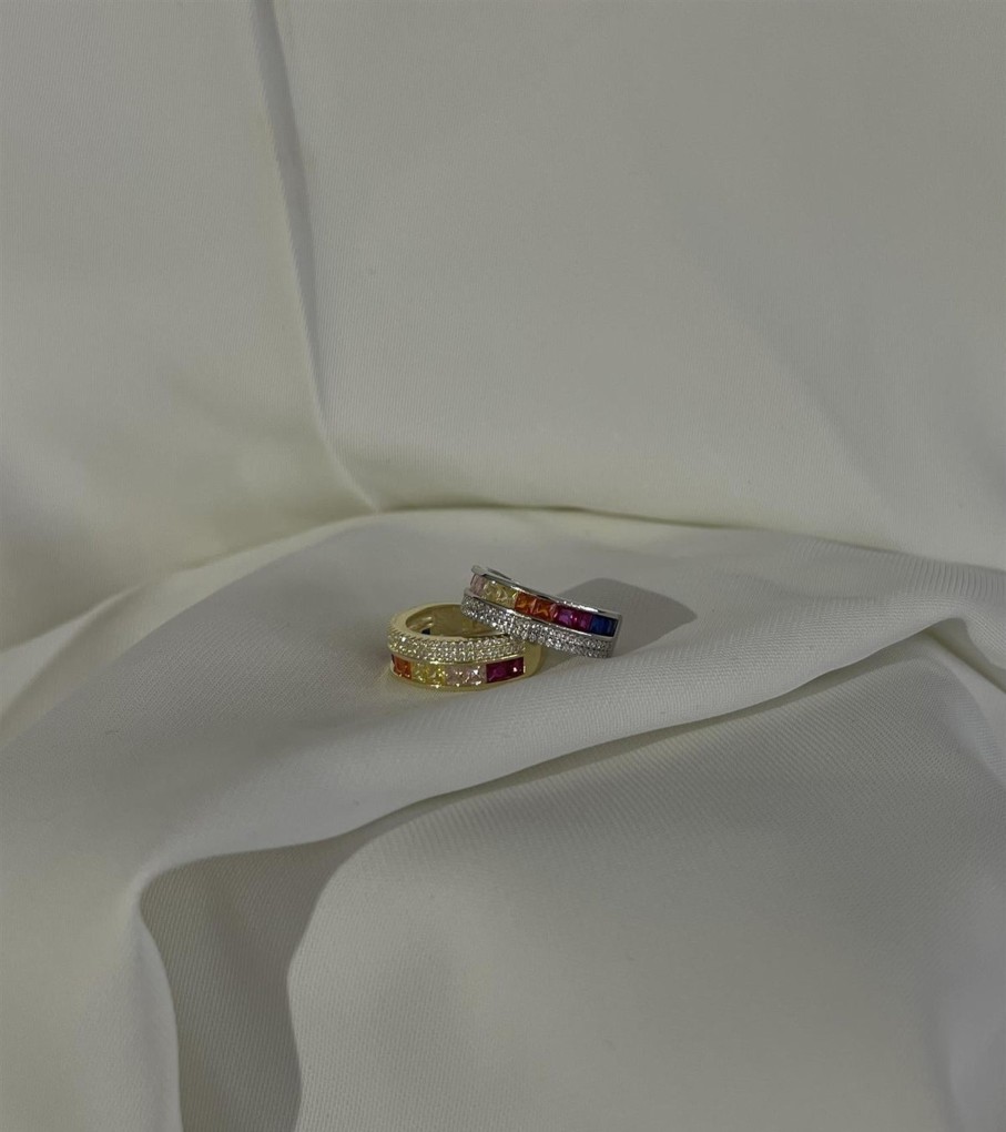 Tilbehor Aiyanna | Zirconia Rainbow Ring