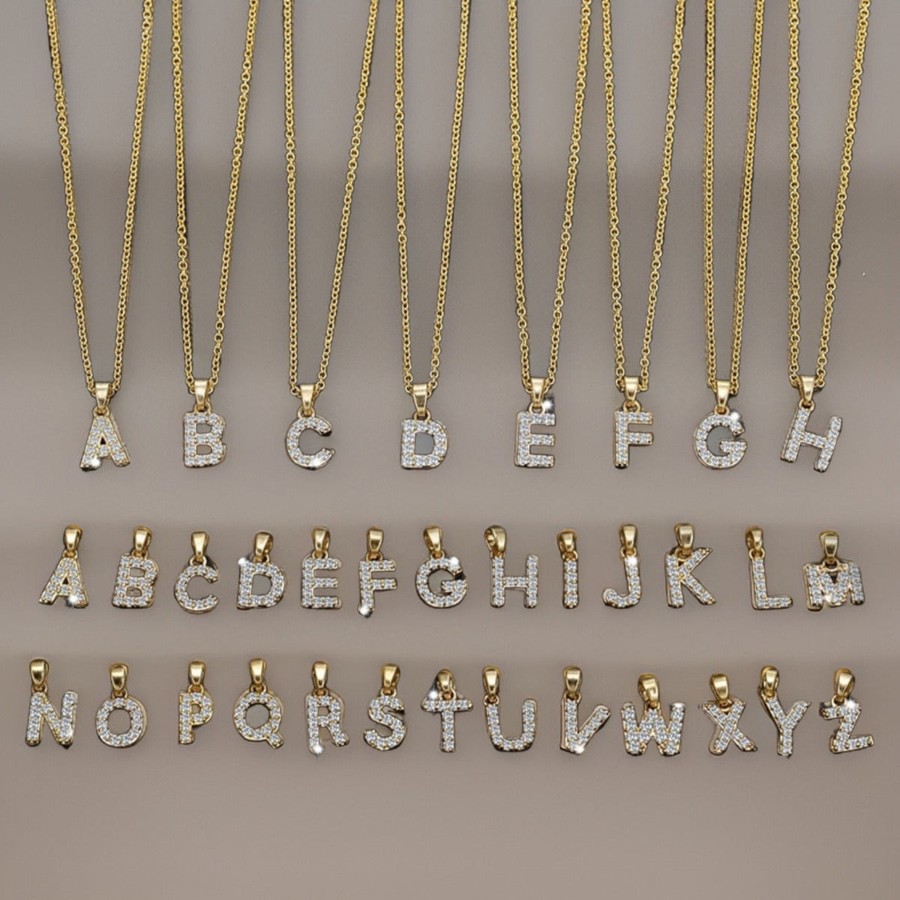 Tilbehor Aiyanna | C Stras Letter Necklace