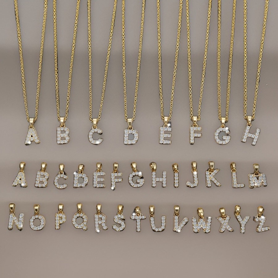 Tilbehor Aiyanna | O Stras Letter Necklace