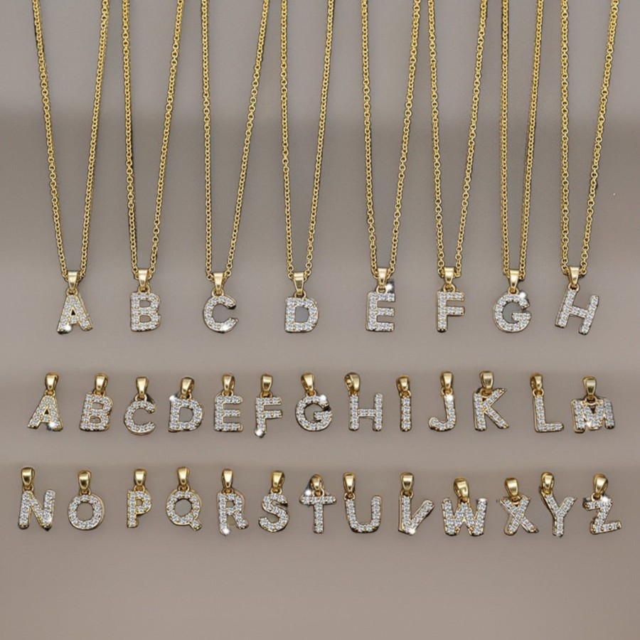 Tilbehor Aiyanna | K Stras Letter Necklace