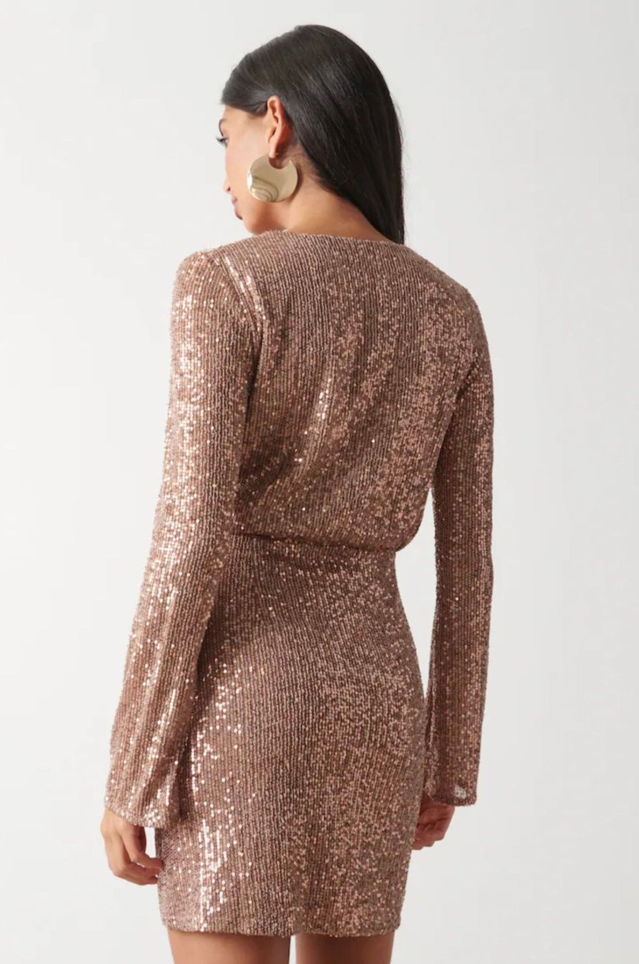 Klaer Pretty Lavish | Dulcie Mini Wrap Sequin Dress