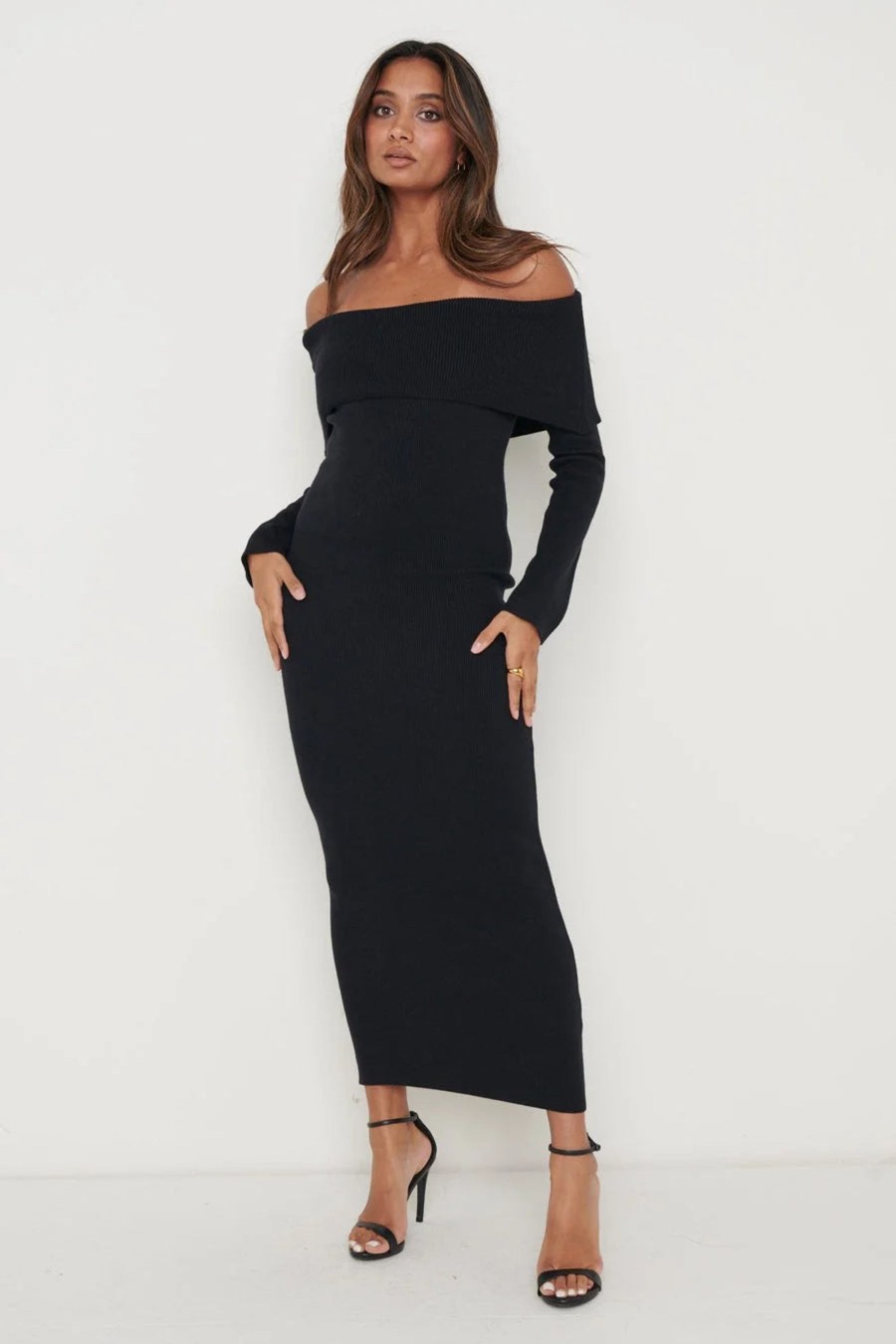 Klaer Pretty Lavish | Soreya Bardot Knit Dress