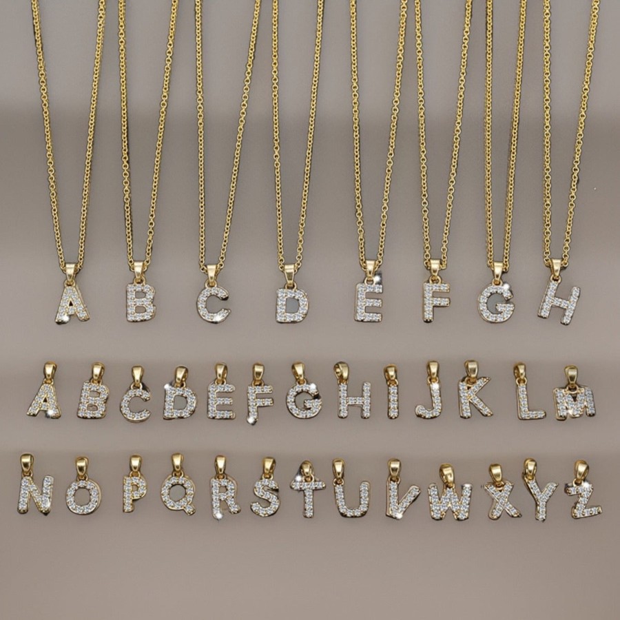 Tilbehor Aiyanna | P Stras Letter Necklace