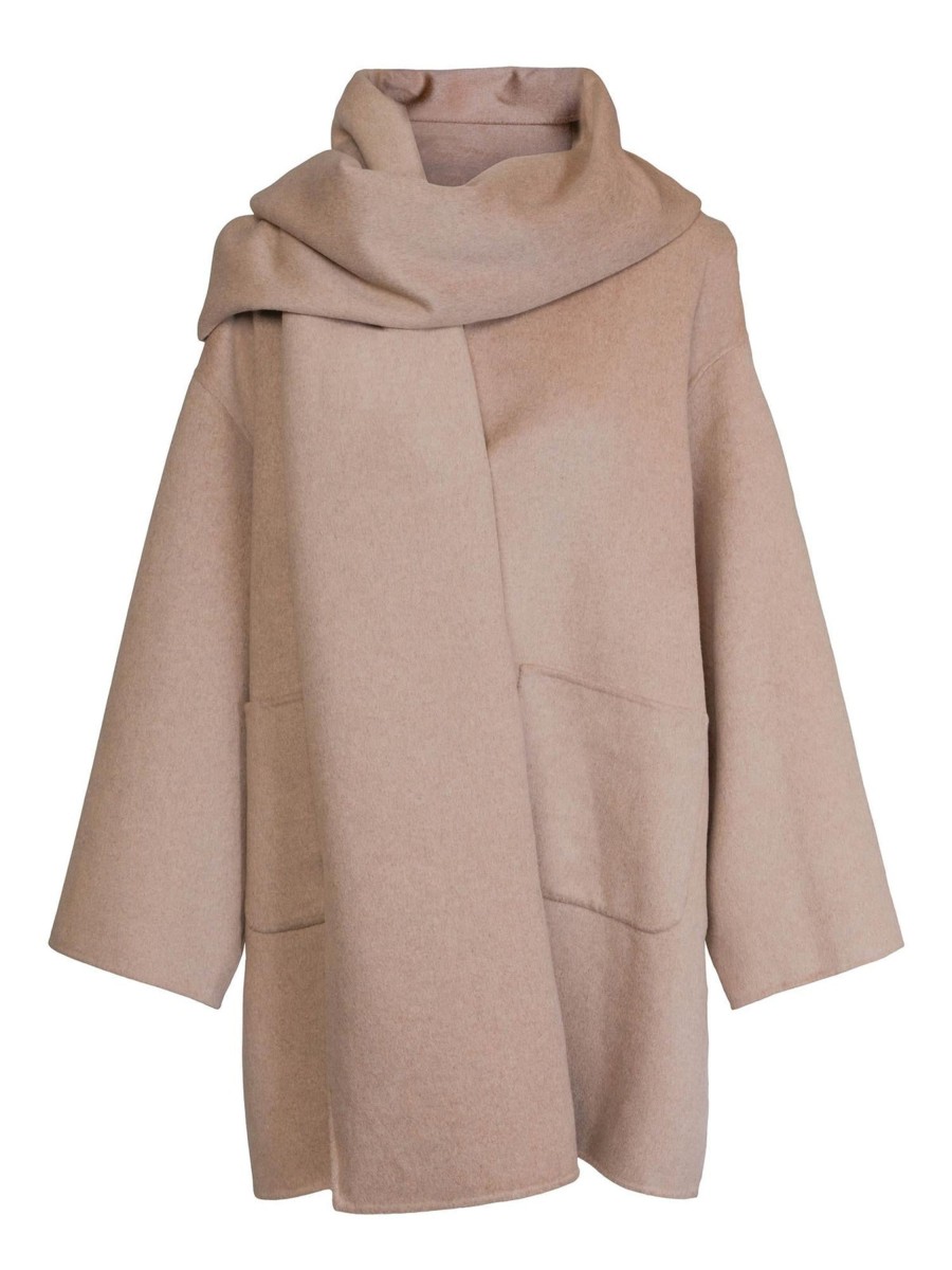 Klaer Clermonte | Sandy Wool Coat With Scarf