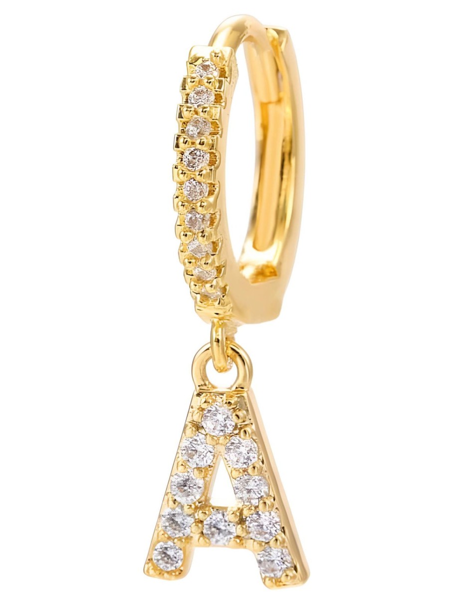 Tilbehor Aiyanna | A Stras Letter Single Earring