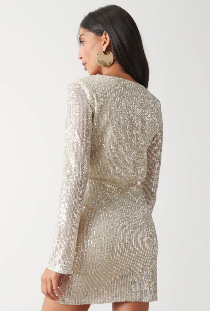 Klaer Pretty Lavish | Dulcie Mini Wrap Sequin Dress